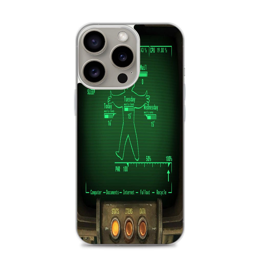 Rainmeter Fallout Pipboy Suite iPhone 15 Pro Max Case